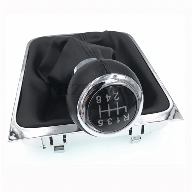 Free Shipping 6 Speed Car Styling Gear Shift Knob With Gaiter Boot Cover Frame HZTWFC-13.16 For VW Passat B6 2005-2011 | Автомобили и