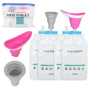

2019 Portable Pee Funnel Female Male Urination Device Urine Bag Alcohol Prep Pad Reusable Compact Lightweight Outdoor Activities