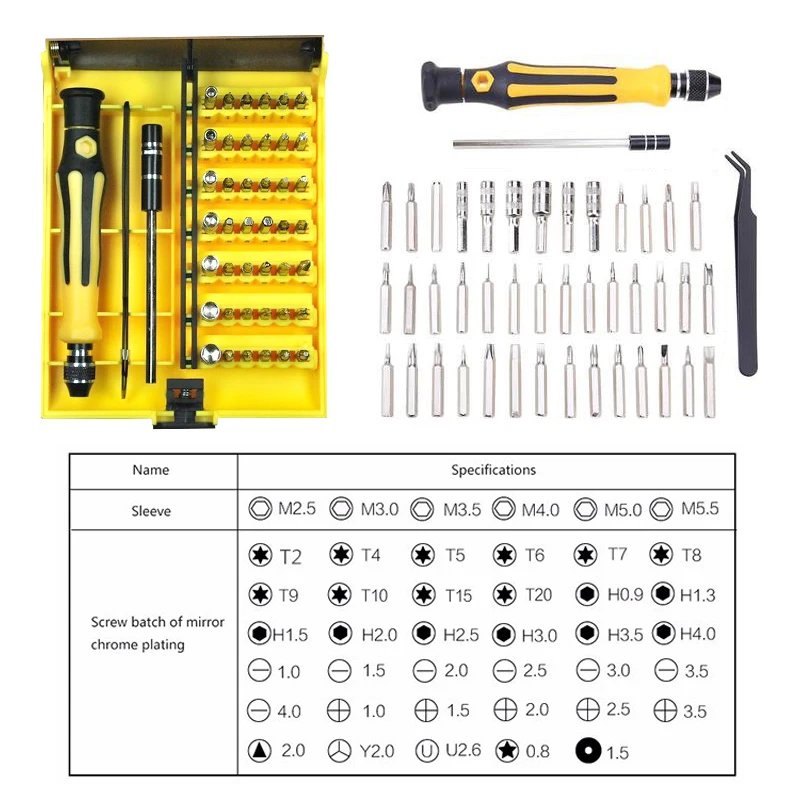 Magnétique Tournevis Précision Set Mini Poche Fix Kit Torx réparation Small Tools