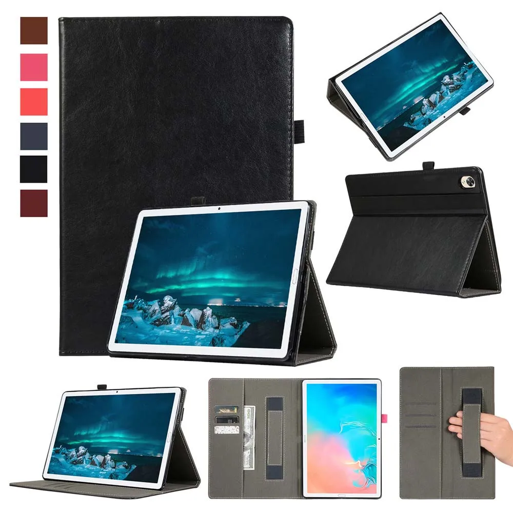 Противоударный флип-чехол-подставка для huawei Mediapad M6 10," PRO SCM-AL09 W09 с держателем для рук из искусственной кожи, умный чехол с функцией автоматического сна