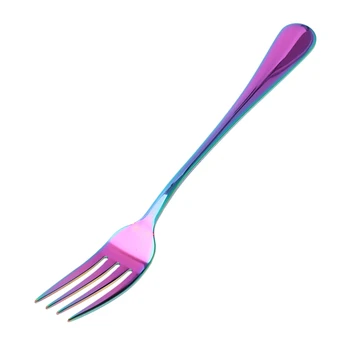 

Stainless Steel Table Forks Set, 6Pcs Rainbow Color Stainless Steel Tableware Cutlery Dinnerware Set Dishwasher Safe, Fork(20cm/