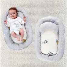 Детская кровать-гнездо, переносная кроватка для путешествий, Детская Хлопковая Колыбель для новорожденных, защитный забор для предотвращения опрокидывания