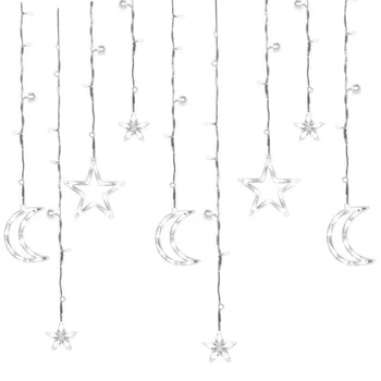 Led Ijspegel Star Moon Lamp Fairy Gordijn Lichtslingers Kerst Garland Outdoor Voor Bar Thuis Bruiloft Tuin Window Decor