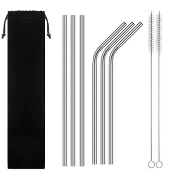 

8pcs set 304 metal straw For Gift