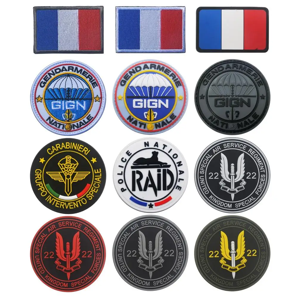 GIGN патч нарукавная нашивка Франция RAID воздуха спецназа швейная декоративные ПВХ