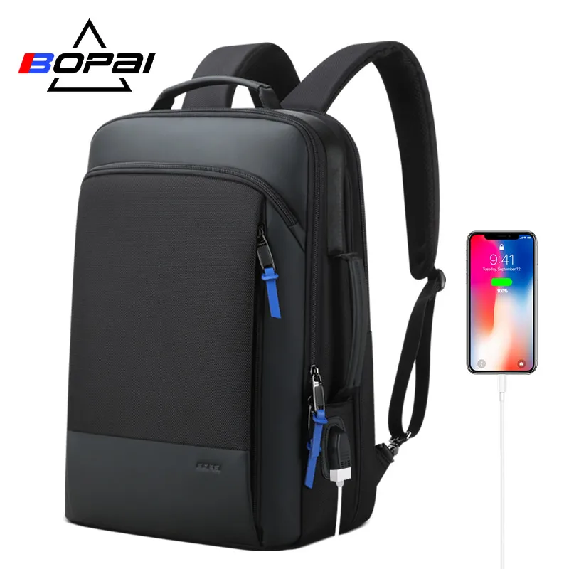 

BOPAI 2019 Men Backpack Expandable Weekend Travel Backpack Men Water Repellent Laptop Backpack Computer Back Pack Male Bagpack