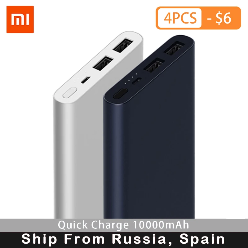 

Xiaomi Power Bank 10000mAh Powerbank External Battery portable charging Support dual USB Output Fast Charging for Mobile Phones