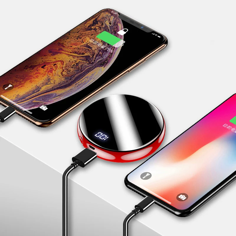Мини Круглый Портативный внешний аккумулятор микро usb зарядка маленький размер