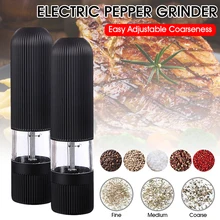 

Automatic Salt Pepper Grinder Set Electric Plastic Ceramic Burr Mill For Herb Pepper Spice Adjustable Kitchen Grinding Gadgets
