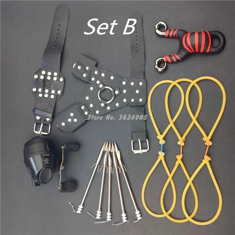 

Powerful Hunting Slingshot Set Archery Shooting Hunting Set Slingshot Catapult Combination Fishing Arrow Sling Shooting Bowfish