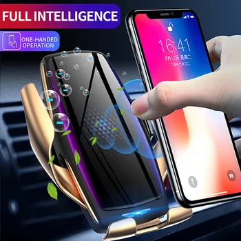 

Phone Holder Car Wireless Charger Fast Charging Smartphone Bracket Support Infrared Induction Automatic Car Bracket Accessories