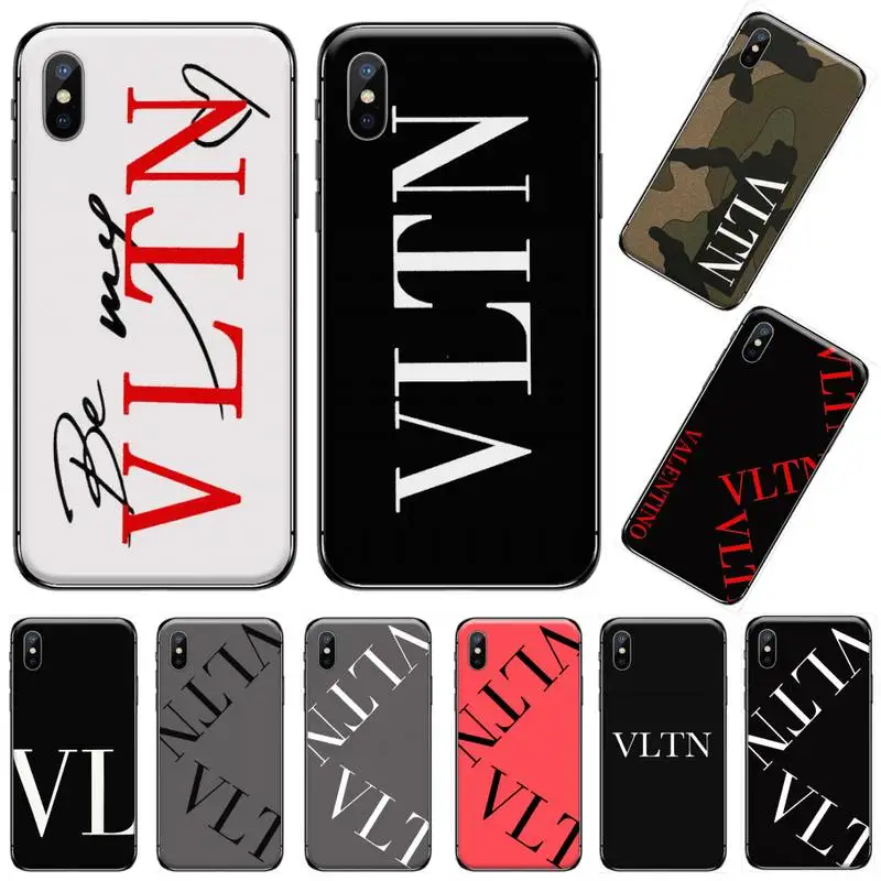 

Luxury brand Italy VLTN black Phone Case Hull for iPhone 11 12 pro XS MAX 8 7 6 6S Plus X 5S SE 2020 XR funda hull coque shell