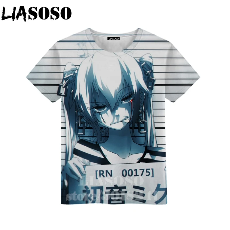 LIASOSO/Детский свитер футболка для девочек с 3D принтом Аниме Хацунэ Мику детский топ в стиле хип-хоп для мальчиков и девочек, свитер для подростков B174-3 - Цвет: 4