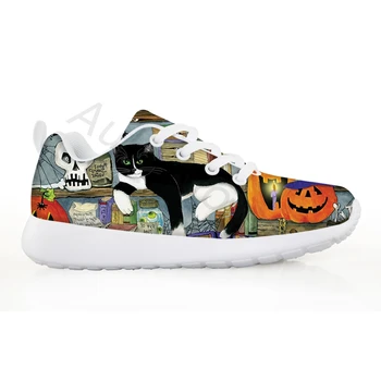 

Aulaygo Baby Halloween Shoes Girls Jack-o-lantern Cat Print Children's Sneakers Flat Breathable Casual Sports Boys Footwear 2020