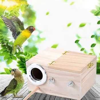 

Pet Bird House Parakeet Nest Box Bird House Wood Breeding Box for Lovebirds Parrotlets Mating Box