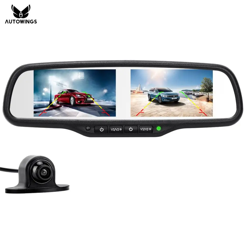 800*480 Автомобильное зеркало заднего вида с камерой 4 3 дюйма DVR видеоплеер HD CCD Мини