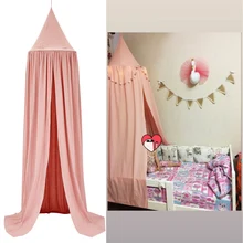 Kamimi cortina de cama do bebê crianças decoração do quarto berço rede tenda do bebê pano algodão lavado pendurado cúpula mosquito do bebê fotog(China)