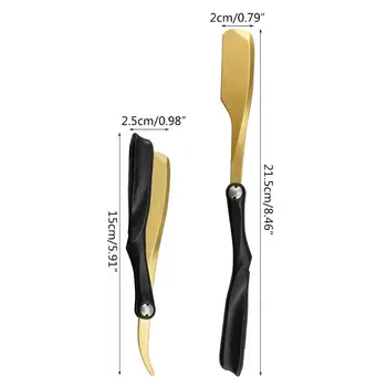 

Vintage Manual Folding Hair Razor Holder Shaving Eyebrow Knife Men Grooming Razors Supporter