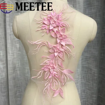 

1PC Multicolor Polyester Embroidery Wedding Dress Lace Applique Fabric Flower Lace Trims Collar Neckline Sewing Supplies Crafts