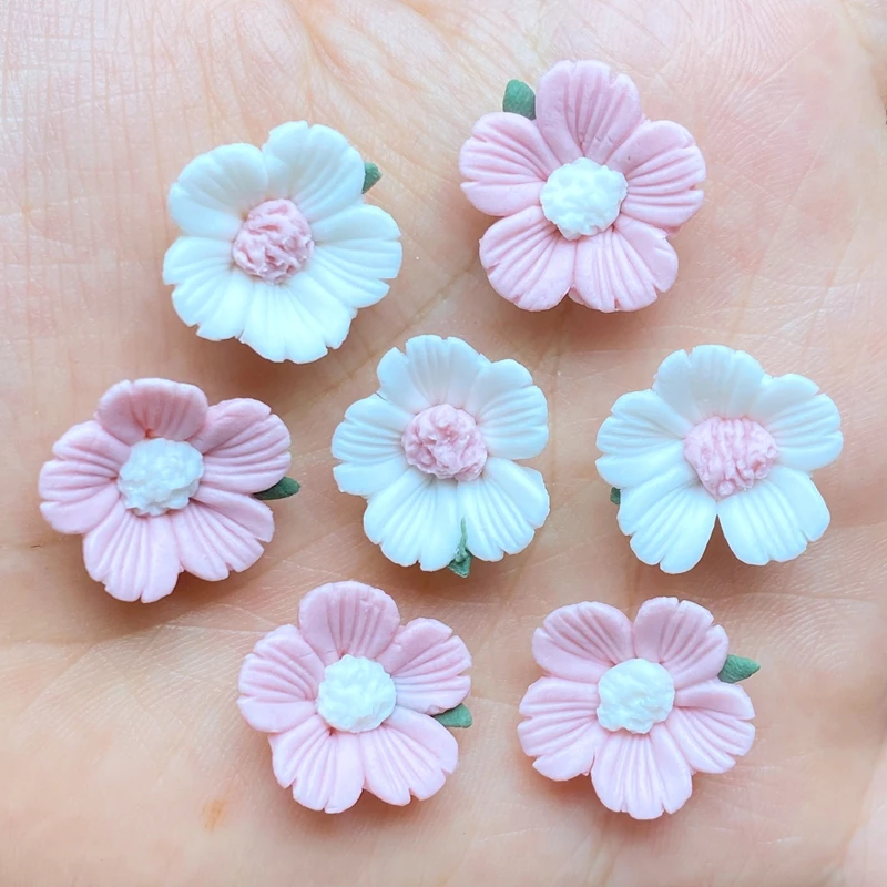 10Pcs New Cute Ceramic Flower Flat Back Cabochon Scrapbook Kawaii DIY Embellishments Accessories K15 mini horse figurines