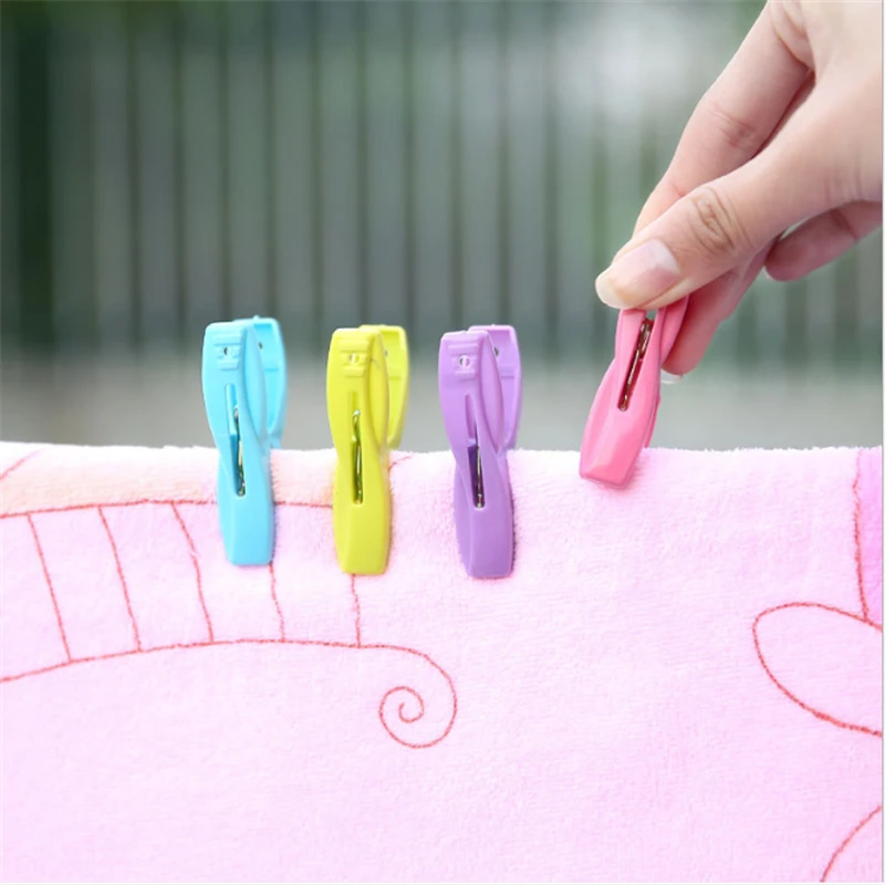 30PCS Plastic Clothes Pegs Laundry Clothespin Clothes Pins Storage Organizer Quilt Towel Clips Spring With Basket Cabides Hanger