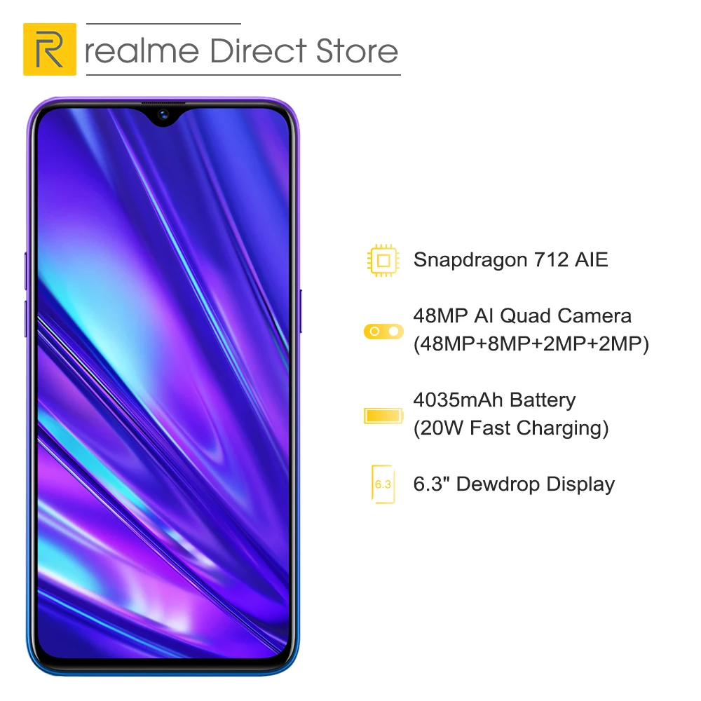  Global Version Realme 5 Pro 4GB RAM 128GB Mobile Phone Snapdragon 712AIE 48MP Quad Camera Smartphon - 4000251776159