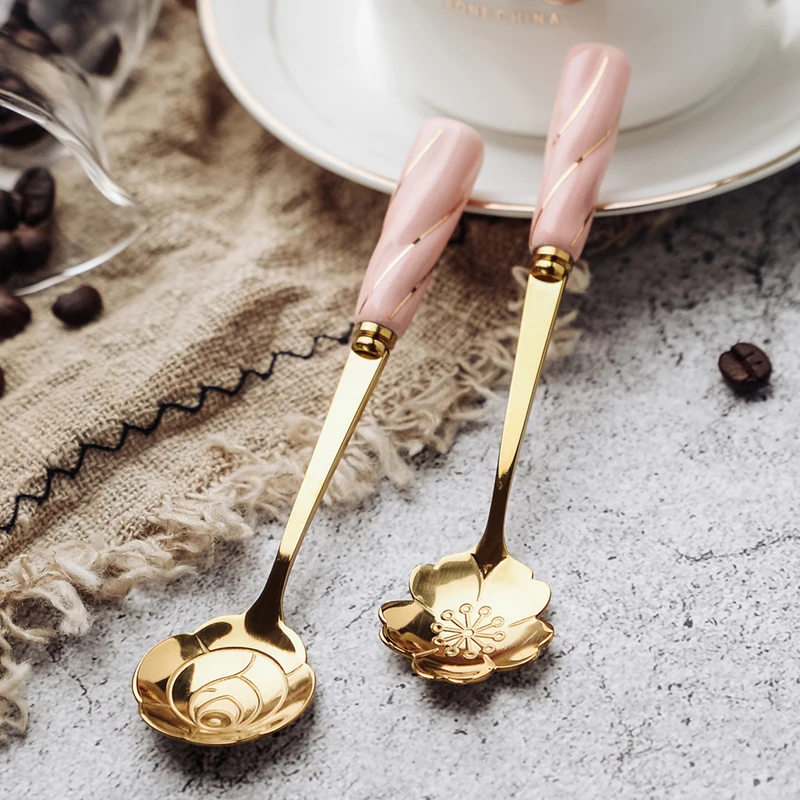 Kitchen tableware stainless steel spoon tea, dessert, ice cream, coffee, dessert spoon creative mixing spoon