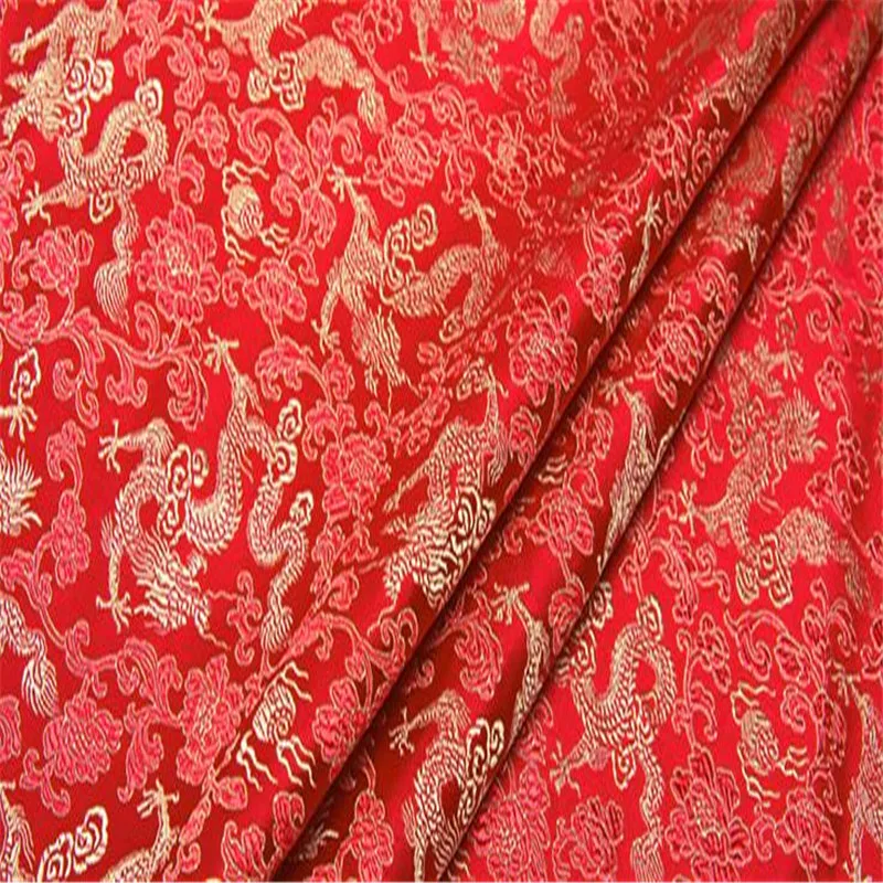 Brocade Polyester Fabric Small Dragons Classical Pattern Best Quality Jacquard Fabric For Chinese Cheongsam