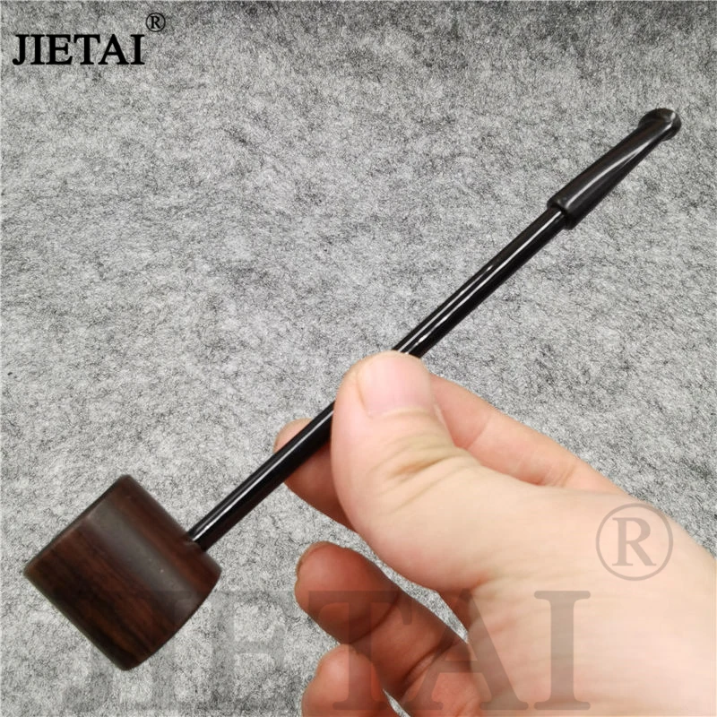 Portable Wooden Popeye Pipe Straight Type Retro Sailor Tobacco pipe Wood smoking pipe Handmade Practice Bucket Smoke Accessory