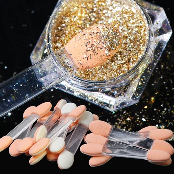 

10pcs Disposable Eyeshadow Applicators Brushes For Manicure Double Ended Pro Sponge Portable Make Up Nail Mirror Powder LENJ194