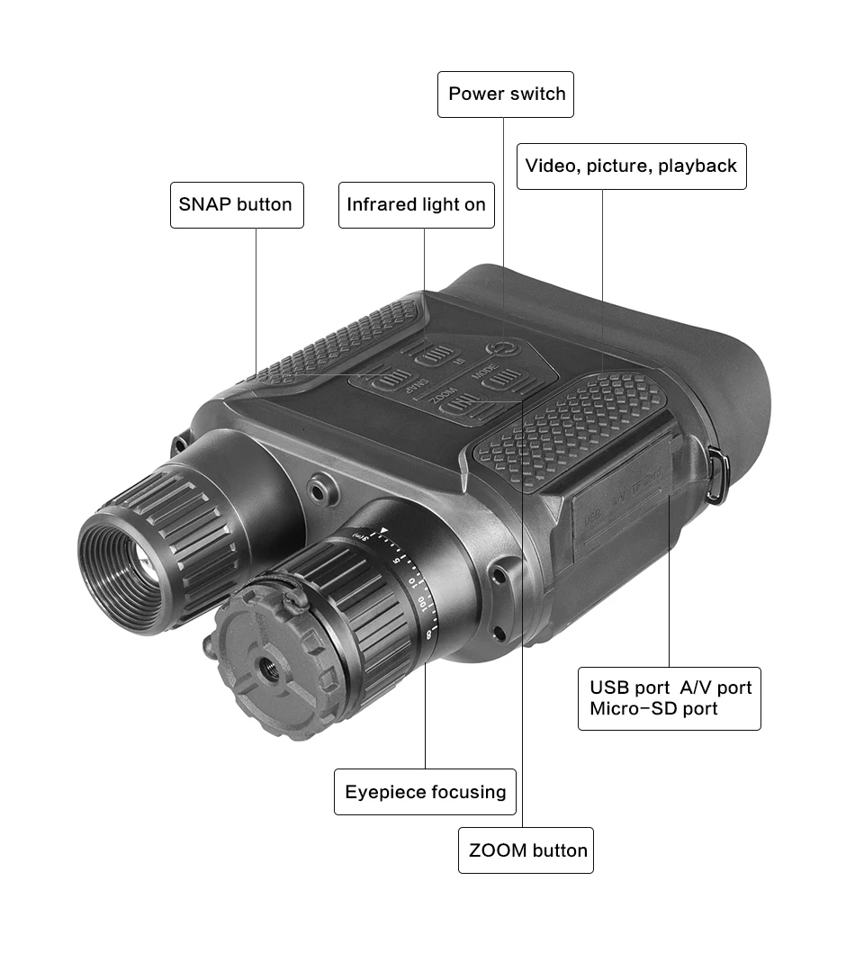 Binóculos de Visão Telescópio para a Caça Dia e Visão Infared Noturna Caça Digital 2.0 Lcd Militar Nv400b 7x31 8 visão noturna telescópio para a caça