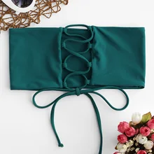 Бикини-топ без бретелек на шнуровке ZAFUL