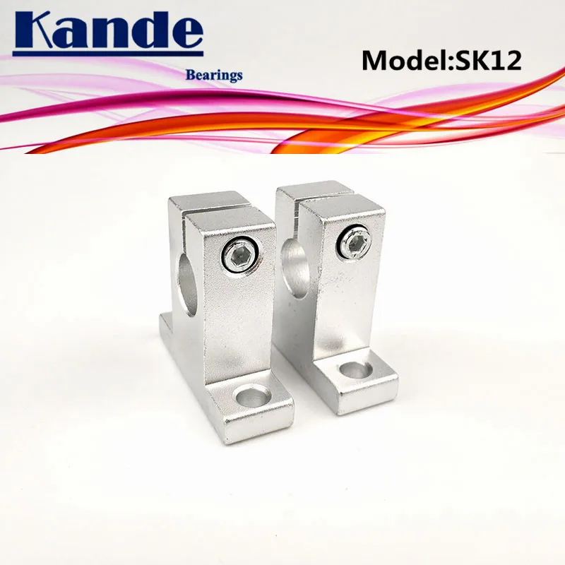 Подшипники Kande 4 шт. Поддержка линейного вала SK12 12 мм для 3D принтеров раздвижные