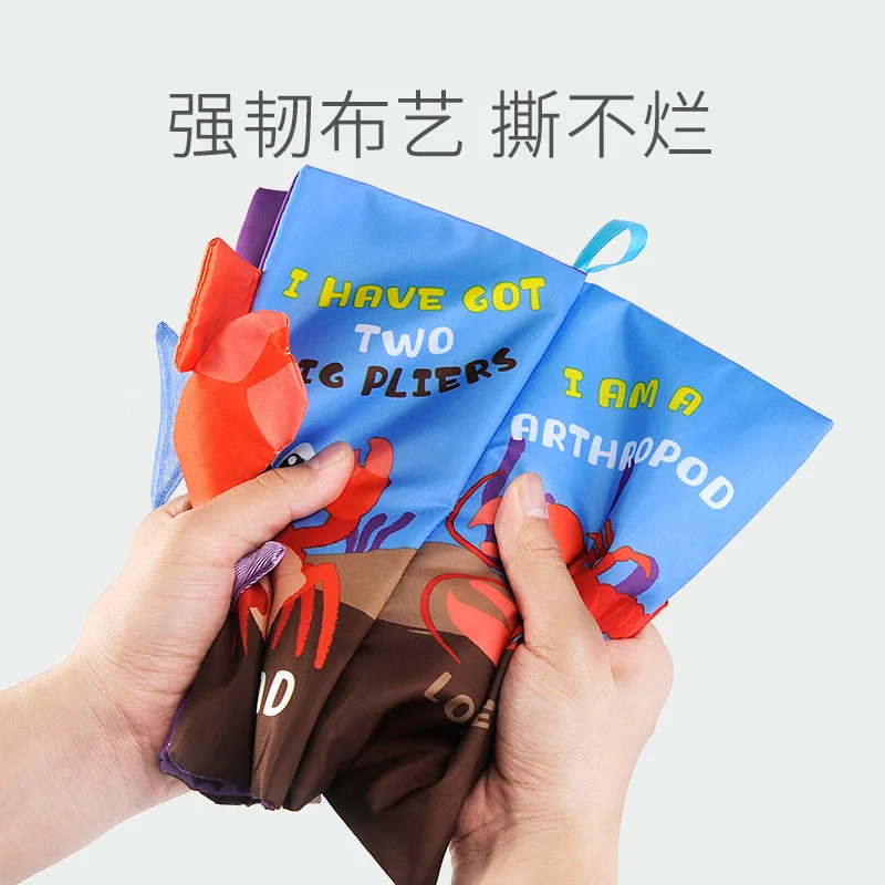 Baby Toys Soft Cloth Book Newborn Baby Rattles Mobiles Toy Ocean Animal Tails Fabric Book Early Learning Educational Toys