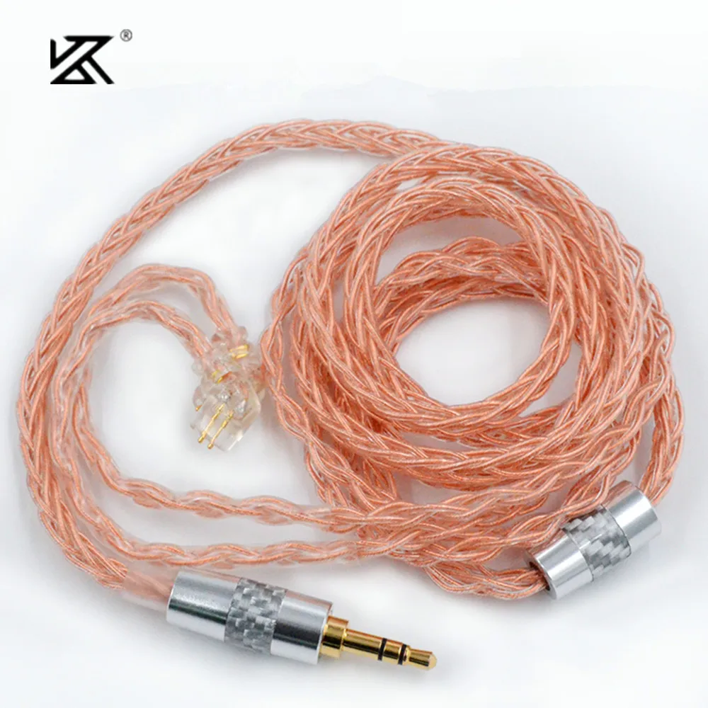 KZ Headset Cable 8 Core High Oxygen-free Copper Upgrade 3.5mm Plug Earphone For ZS10 PRO ZAX ASX ZSX ZSN DQ6 | Электроника