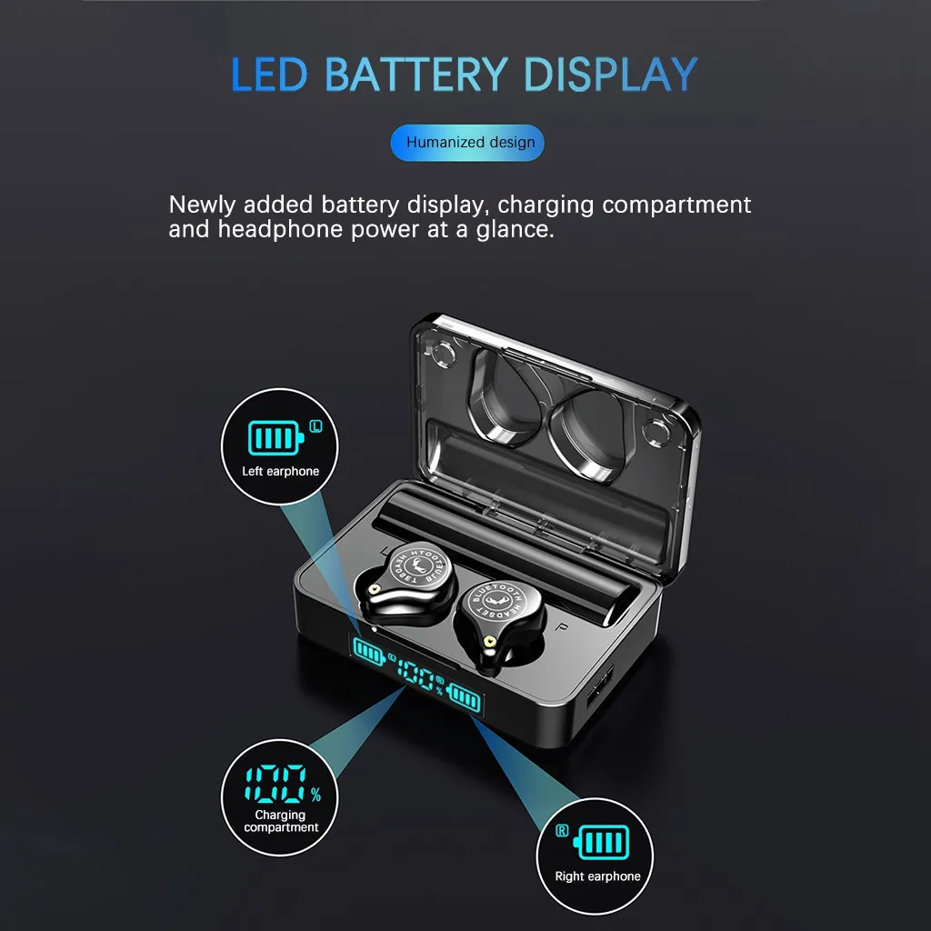 40 # беспроводные наушники Bluetooth 5 0 Спортивные Беспроводные светодиодный дисплей