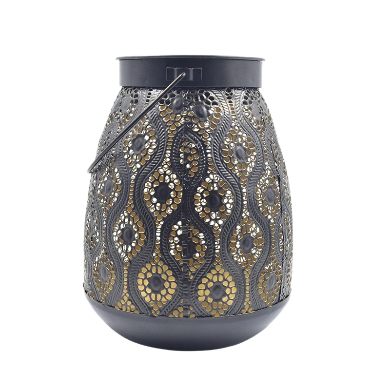 

Promotion! Solar Lantern Hanging Garden Outdoor Lights Metal Waterproof LED Table Lamp with Handle