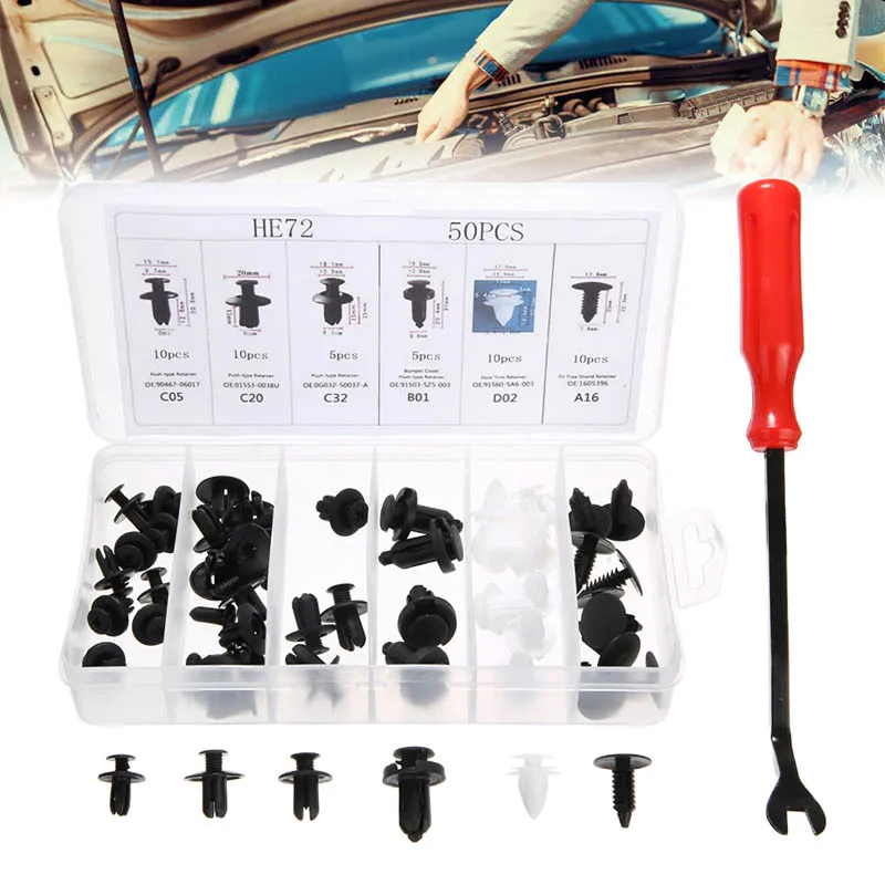 

New Arrival 50/100/350/415PCS Car Body Plastic Push Pin Rivet Fasteners Trim Moulding Clip Screwdriver Removal Tool