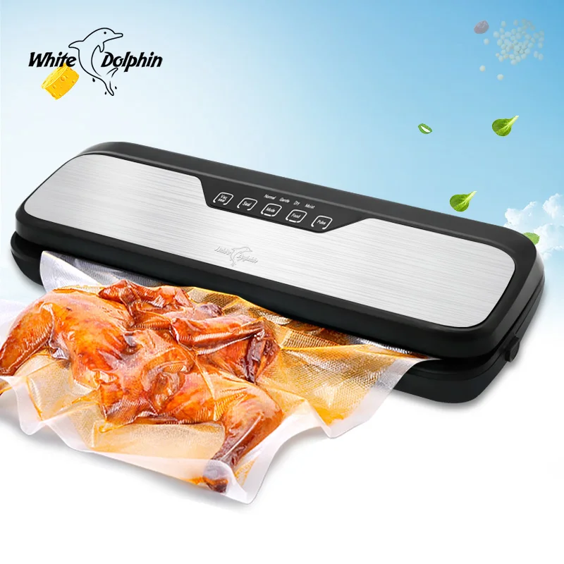 White Dolphin Food Vacuum Sealer Machine 220V 110V For Food Saver With 10PCS Bags Home Electric Vac