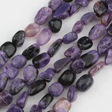 8-10 мм нерегулярные натурального чароитовые бусы для изготовления ювелирных изделий 15 дюймов Натуральный камень бусины для изготовления браслетов