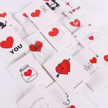 

New Products Korean Style Bronze Bouquet Cards Confession Message Heart Square dui zhe ka-Piece Creative Blessing Flower Gift