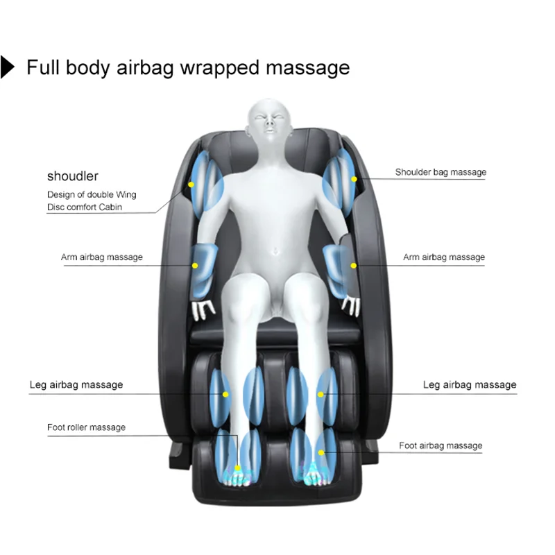 Q7 нулевое гравитационное умное массажное кресло с подогревом массажа тела Расслабляющая подушка безопасности массажный диван