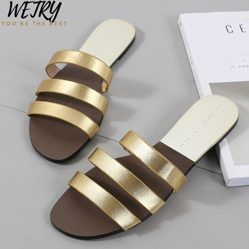 

IN 2020 New Brand Mixed Colors Women Slipper Pllus Size 35-41 Women Summer Beach Slides Flip Flops Outdoor Flat Slipper