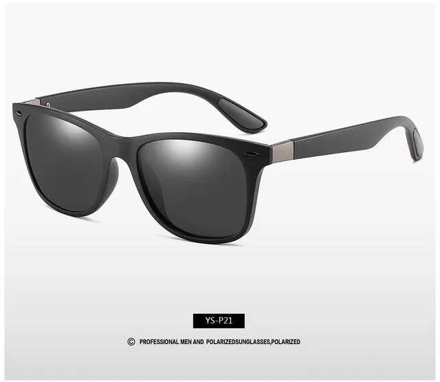 Polarized Men  Sunglasses Fashion Brand Designer Women Driving Square Frame Sun Glasses Male Goggle Shades Coating Mirror Female Black