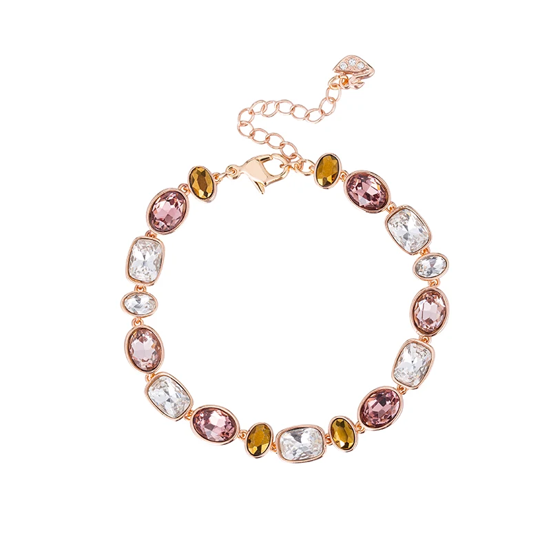 SWA красочный кристалл элемент дизайн браслет и высокое качество браслет Swa кристалл ювелирные изделия Женская серебряная цепь подарок на праздник