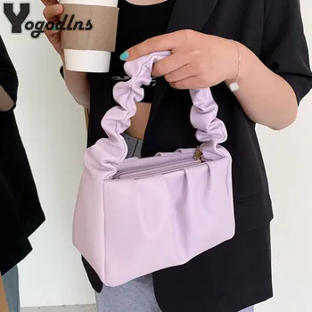 

Summer New Women Handbags 2020 Pleated Soft PU Shoulder Bags Female Fashion Design Armpit Bags Leisure Ladies Small Totes