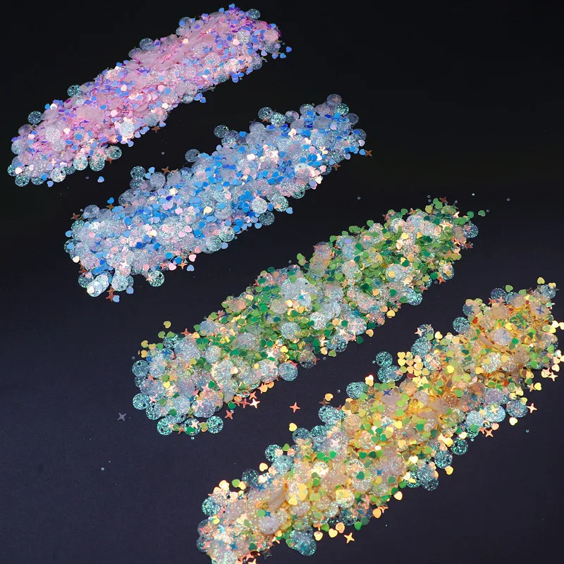 Sequin Glitter Mix Star Heart Dot Shape Colorful Loose Sequins for Shaker Card Nail Art Scrapbook Decoration Makeup Confetti 10g