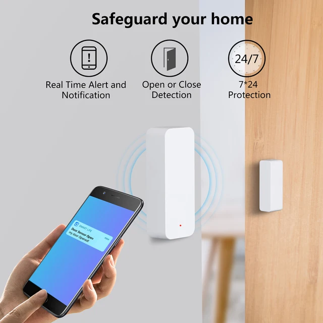 Tuya WiFi Zigbee Door Sensor Contact Sensor Open Closed Detector Smart Home Alarm Security Protection Work with Aleax Smart Life 4