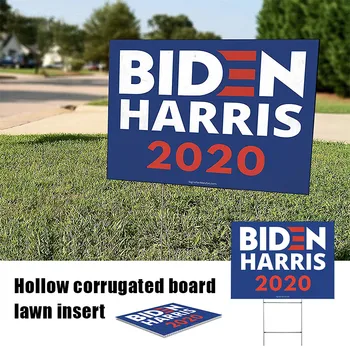 

Biden Yard Sign Garden Insert Card UV and Weather Resistant Large Corrugated Plastic Yard Sign with H-Frame Stake _WK