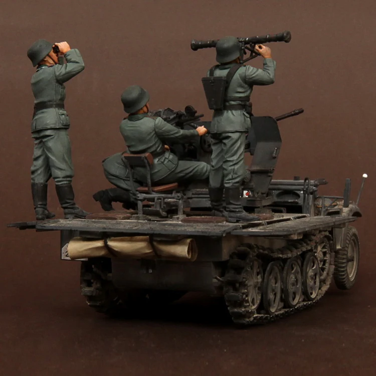 1/35 Crew для Sd. Kfz.10/4 мех 2 см FlaK 30, Смола Модель солдата, GK, второй мировой войны, разобранный и Неокрашенный комплект